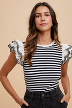 Load image into Gallery viewer, Sia Striped Ruffle Top
