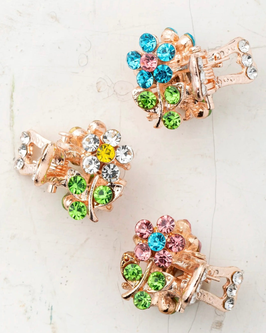 Rhinestone Daisy Small Claw Clips